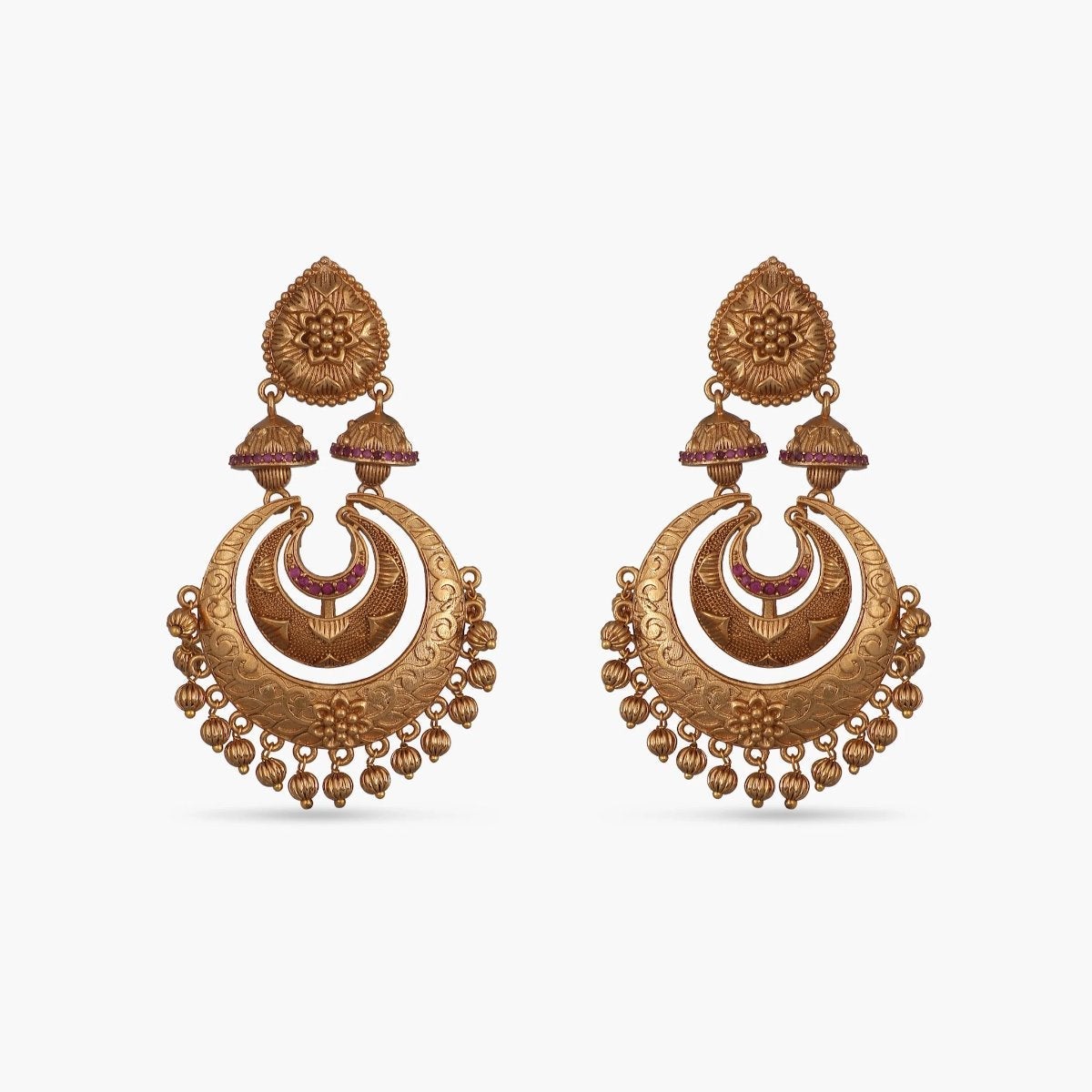 Traditional Antique Gold Plated Kundan Studs For Woman – Gehna Shop